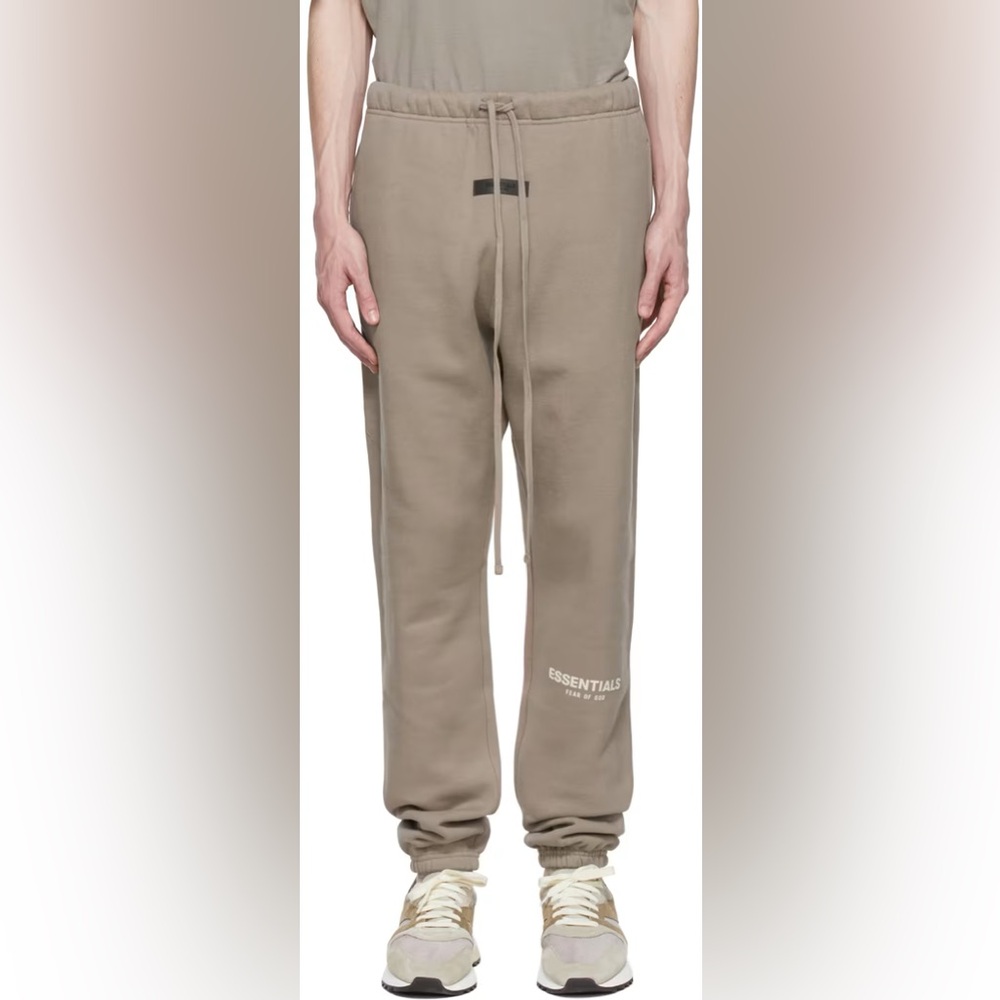 Essentials Taupe Cotton Lounge Pants